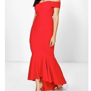 Off the shoulder, Midi, high low dress